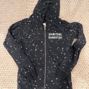 Spiritual Gangster Kids Black Speckled Zip Hoodie